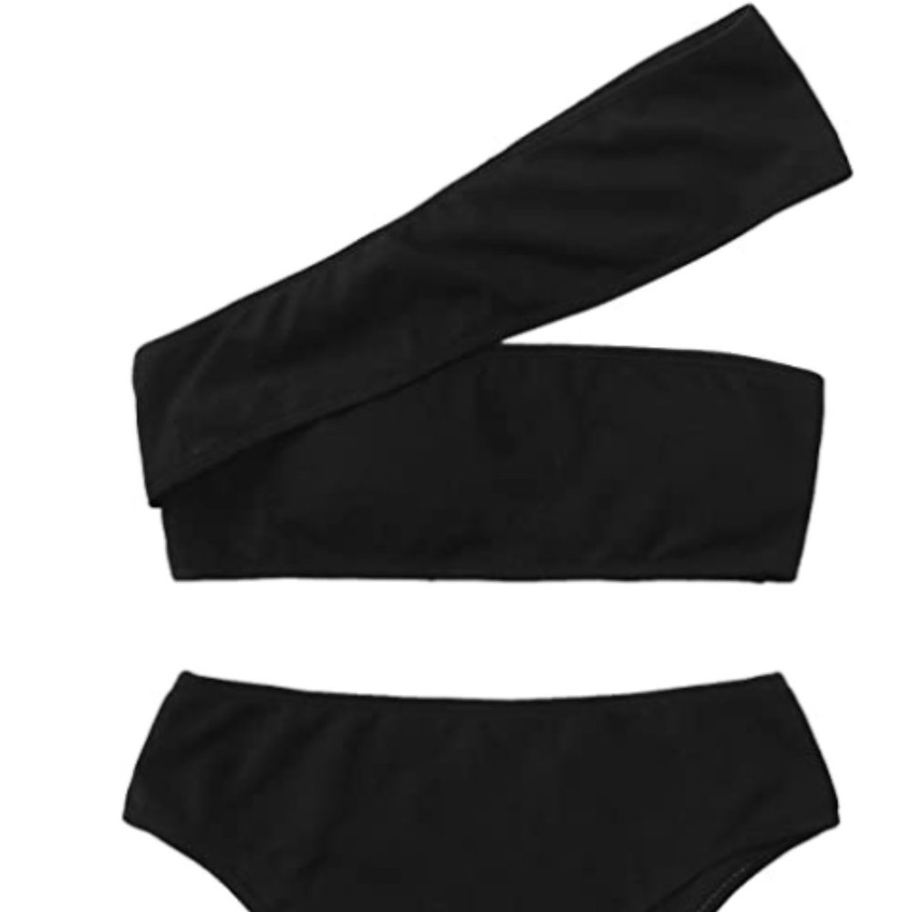 Black One Shoulder Bikini